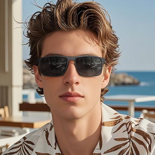 AVAWAY Retro Polarized Sunglasses for Men UV Protection Acetate Fashion Cool Rectangle Frame Wide Arm Sun Glasses2