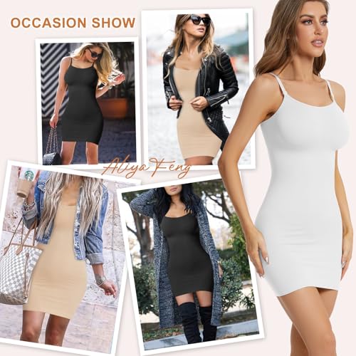 Image of Womens Shapewear Slips for Under Dresses Tummy Control Slip Dress Seamless Full Body Shaper