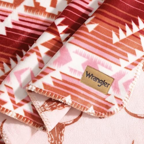 Couverture Wrangler réversible rose jéricho douce pour lit simple - 5