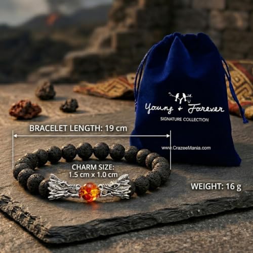 Image of Young & Forever Alpha Domain Natural Stone Beaded Bracelet for Men - Men's Hand Kadas & Healing Crystal Bead Bracelets with Metallic Charms (Pack of 1)