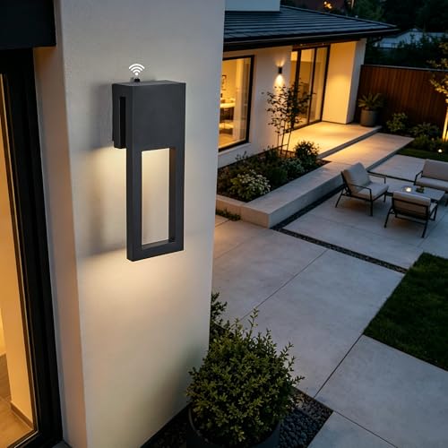 Image of Outdoor Wall Sconce with Photocell Sensor, Dusk to Dawn Outdoor Lighting for Patio Garage & Front Door, Durable Waterproof Exterior Lighting Fixture, Black Outside Light Fixture 1 Pack