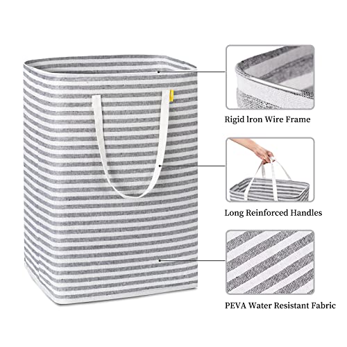 Homlikelan 2-Pack 77L Laundry Hamper With Handles,Collapsible Large Laundry Basket,Freestanding Storage Basket,Clothes Hamper For Toys Clothes Organizer Grey #TOP4