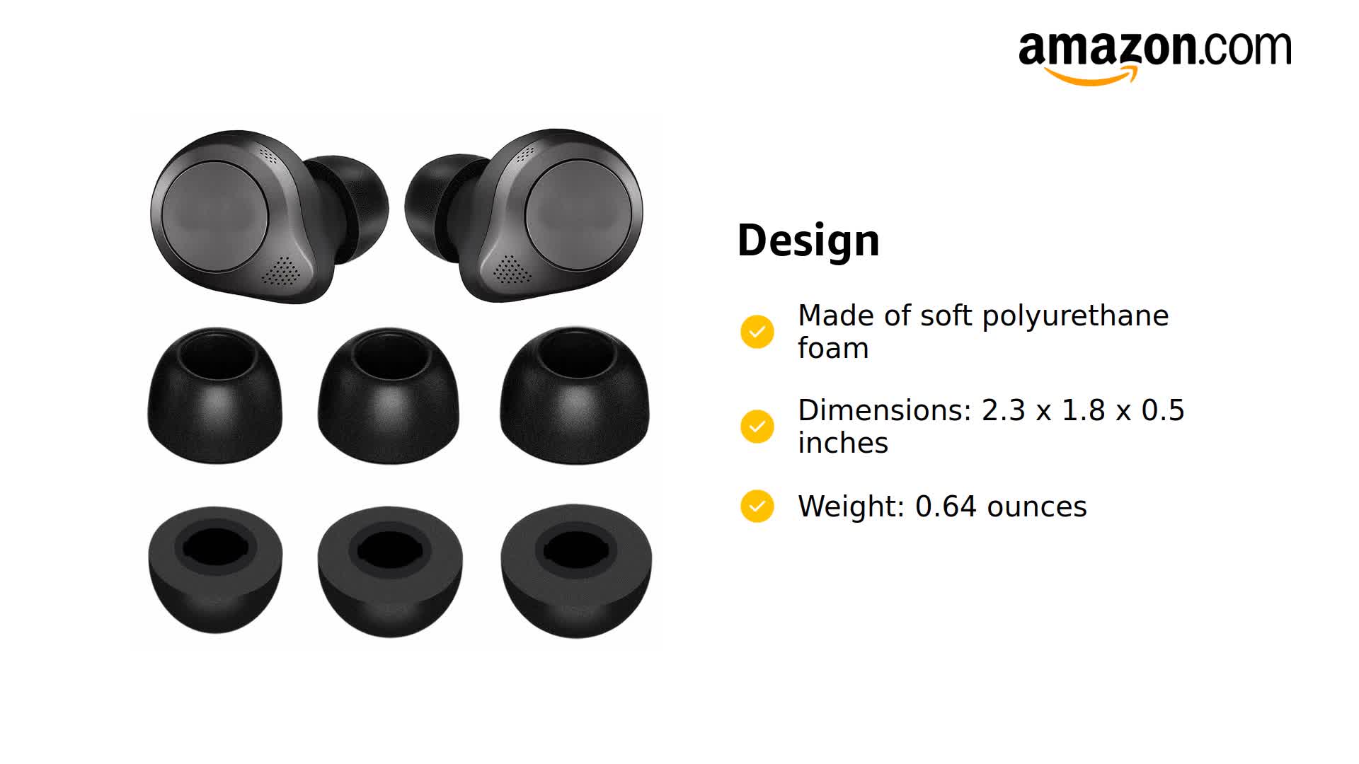 Amazon.com: IiEXCEL 3 Pairs Memory Form Ear Tips Buds for Elite