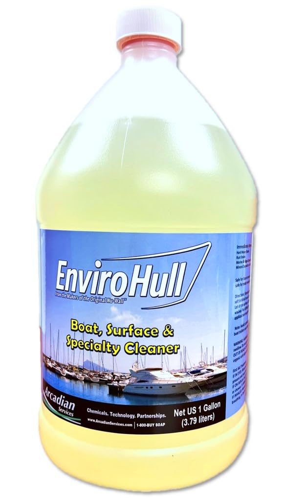 Eco-Friendly Boat Cleaner, Instant Biodegradable Water-Based Hull Cleaner with Stain, Scum & Rust Removal Properties, Instant Boat Stain Remover Spray (One Gallon)