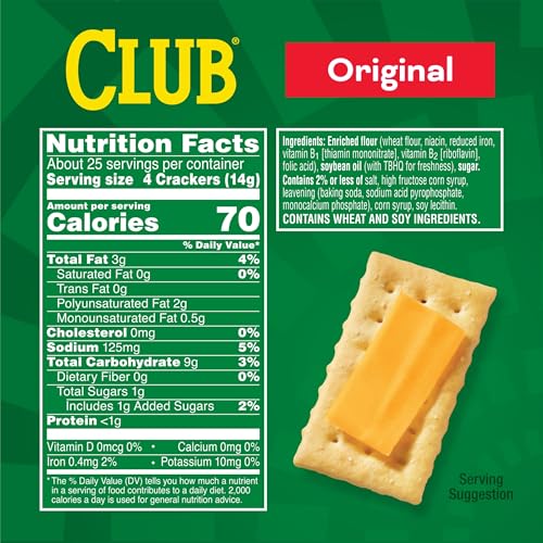 Image of Club Snack Stacks Crackers, Lunch Snacks, Original, 12.5oz Box (6 Stacks)