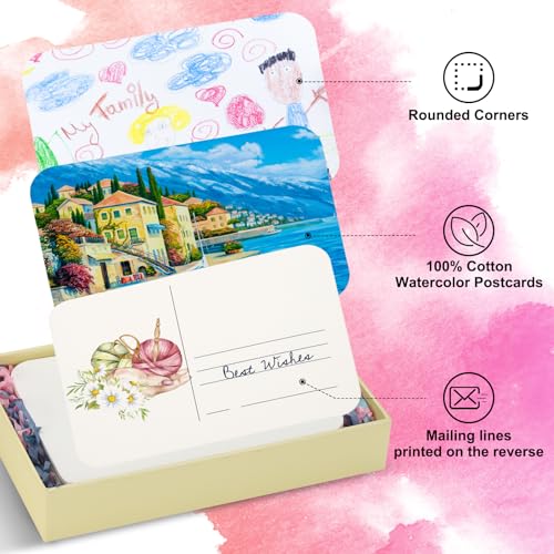 Cartes postales aquarelle 100% coton PATIKIL de qualité supérieure - 3