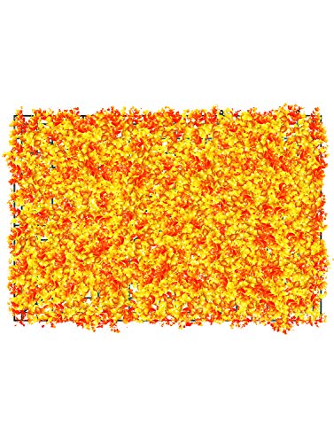 Image of Story@Home Artificial Gardening Mats Fern Wall Panels Plastic Eucalyptus Boxwood Tiles for Covering Roof /Wall - Decor Wall /Wdding Party Foliage /Garden /Backyards - Orange