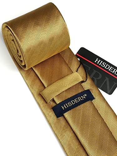 Image of HISDERN Mens Striped Tie and Pocket Square Set Necktie for Men | soft smooth texture, wrinkle-free, neat hand-tied knot, gifting ready, regular 3.4 width, coordinated look, business wedding