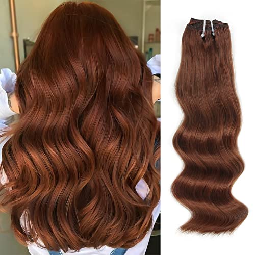 ABH AMAZINGBEAUTY HAIR Remy Hair Extensions Clip in Human Hair Real Human Hair Extensions, Double Weft for a Full Head, 7 Pieces with 17 Clips Silky Straight Soft Hair, Color 33 Auburn, 125Gram 16Inch