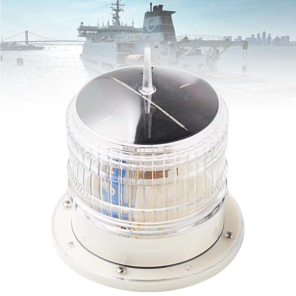 DYK&NX Solar Boat Navigation Lights, LED Signal Signal Lamp, Long Battery Life, IP65 Waterproof Design for Sailing Ship, Road Warning, Industrial Vehicle, Fishing(Green)