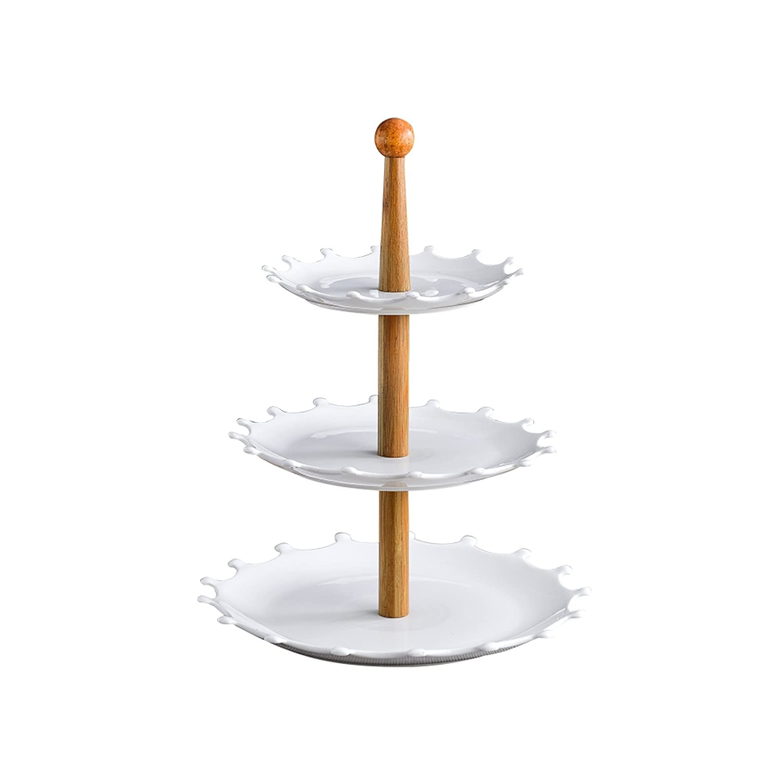Giradischi girevole per torte in alluminio Torta in ceramica a 3 strati Stand Bianco Dessert Tavolo Dessert Staccabile Cupcake Display rack Pomeriggio Tea Pasticceria Tea Pasticceria for Tè Party, Mat