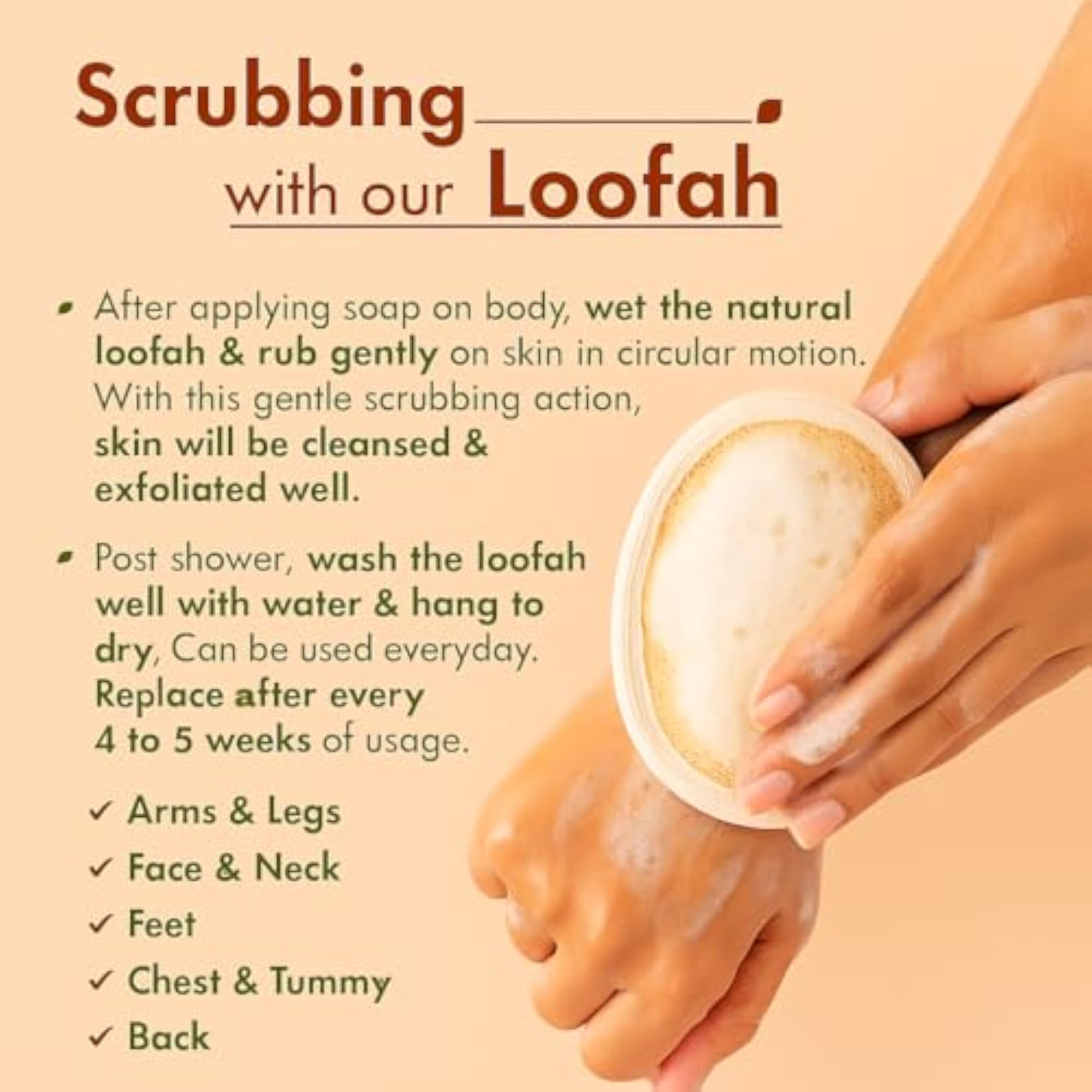 Premium Natural Organic Sun Dried Bath Loofah, Unisex