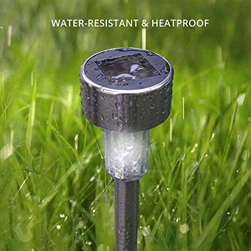 Solar Lights Outdoor, Stainless Steel LED Landscape Lighting Solar Powered Outdoor Lights Solar Garden Lights for Pathway, Walkway, Patio, Yard, Lawn - 12 Pack