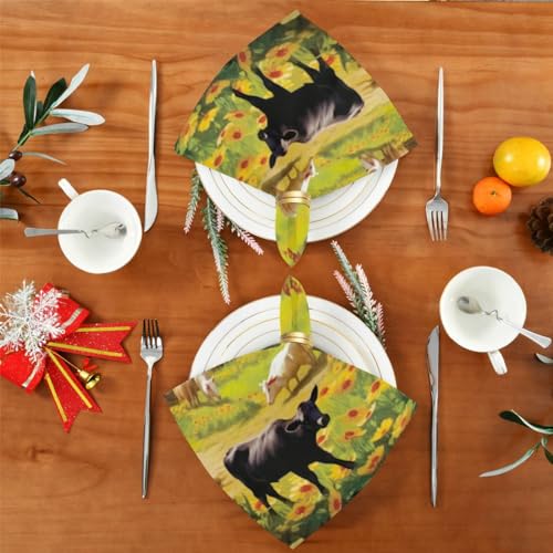 Servilletas de Tela Cuadradas Set x6 Satin Farm Animals miniatura 4