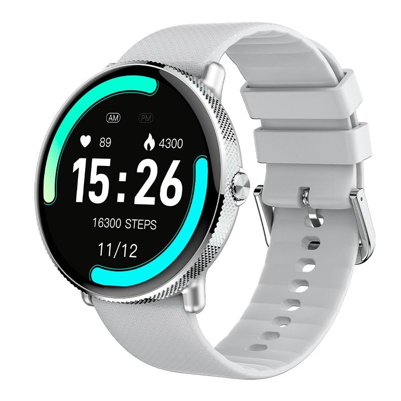 Cool AMOLED Forever Silikonowy wyświetlacz Smartwatch (Połączenia, Zdrowie, Sport), Szary, Grande, Nowoczesny