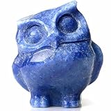 YATOJUZI Owl Decor Blue Aventurine Natural Healing Crystals Stones Cute Decors Owls Statues Figurines Sculpture Hand-Carved Polished Gemstone Reiki Home Room Office Desk Decoration Gifts for Women Men