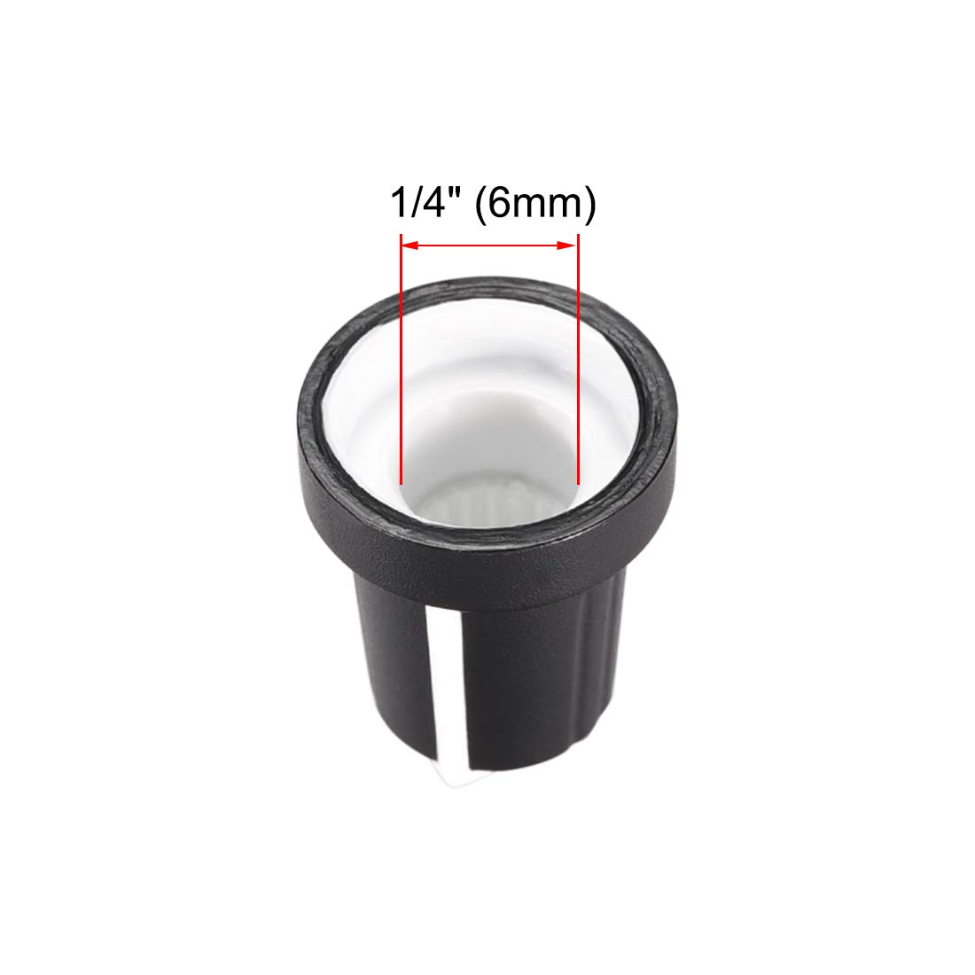 PATIKIL 6mm Albero Foro Manopola per Altoparlante Effetto Pedale Potenziometro Manopola Segna per Fai da Te,Bianco 10pz