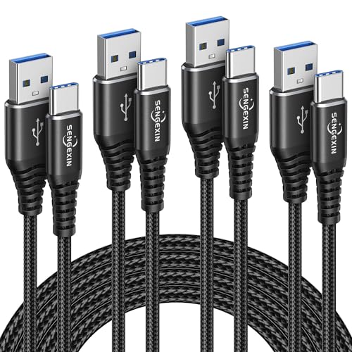 USB Type C Cable Fast Charge(4Pack,1M+2M+2M+3M),3A Charging Lead Charger Cord For Samsung Galaxy S20 S21 Plus Ultra FE 5G,A51 A71 A50 A21 A30 A41,iPad Pro 2018,Sony Xperia XZ,HTC 10/U11,OnePlus 5T 6T