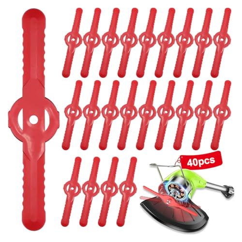 WUYJI Ersatzmesser für Rasenmäher,40 Kunststoff-Rasenmähermesser, geeignet für Rasenmäher und Trimmer