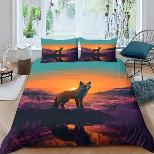 Housse de couette renard hypoallergénique fermeture éclair
