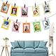 30 Stück Papier Fotorahmen, Bunt Papier Fotorahmen, Fotorahmen aus Pappe für 15x10 cm Foto, Kreativer Papier-Bilderrahmen mit Mini Holzklammern und Hanfseil für Zuhause Schule Büro Wand Dekoration