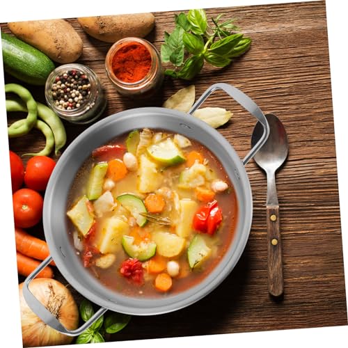 Wok de acero inoxidable con asas dobles para cocina miniatura 3