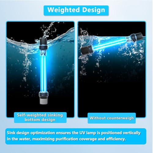 Image of 18W Aquarium UV Light for 100-1000 Gallon, UV Pond Water Clarifier for Koi Pond, Swimming Pool, Spa, Large Fish Tank, Cold Plunge UV Light for Pond Algae Control