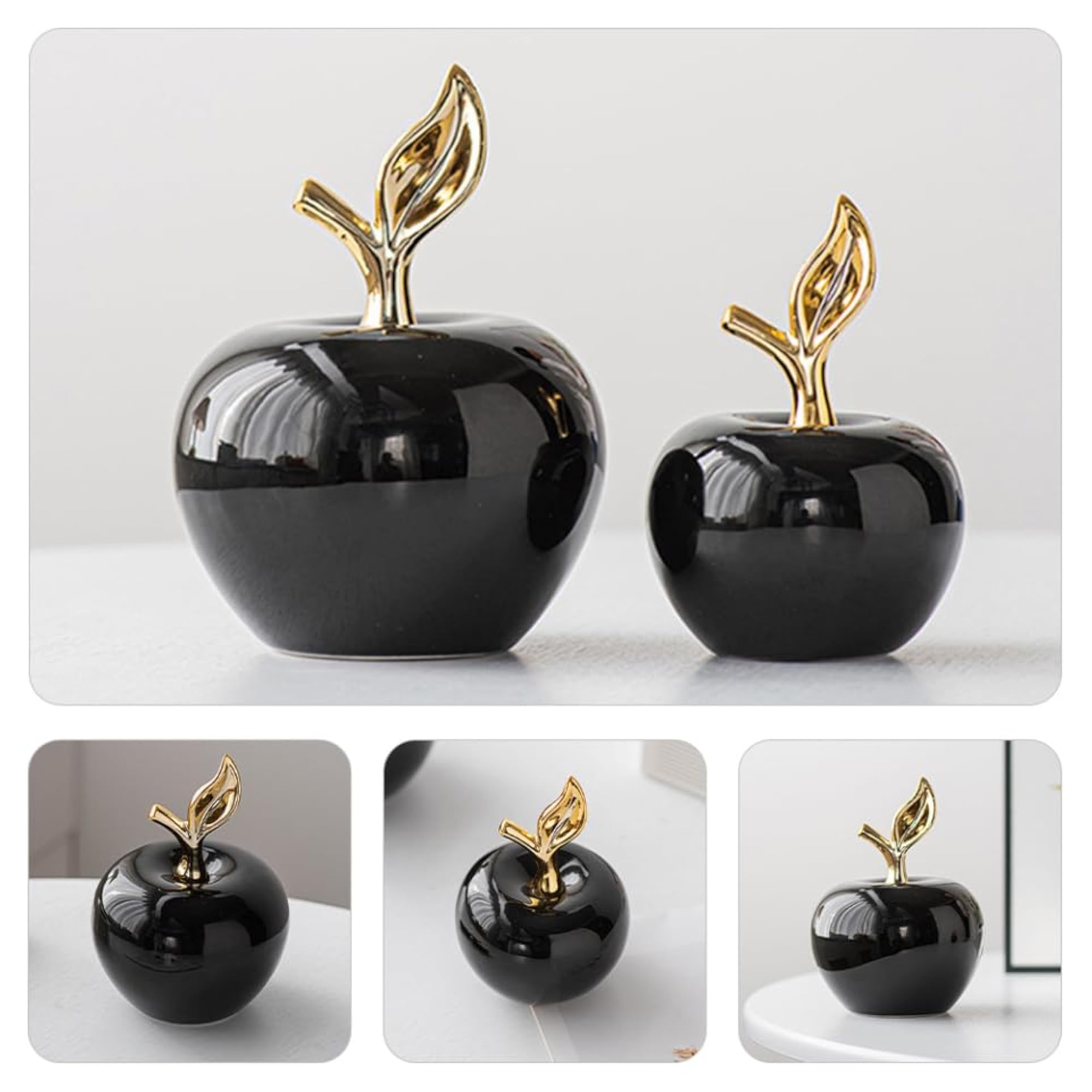 Lifelike Ceramic Figurine Apples for Home Table Decor