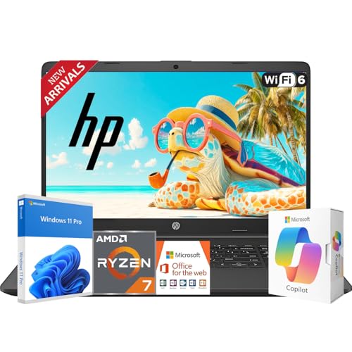 Image of HP New 15.6 inch FHD Business Laptop, AMD Ryzen 7 7730U(Outperforms Intel Core i9-11950H), 32GB DDR5, 1TB PCIe, Fast Charging Speed, Wi-Fi 6, 14.5-Hour Battery Life, Windows 11 Pro with MS 365 for Web