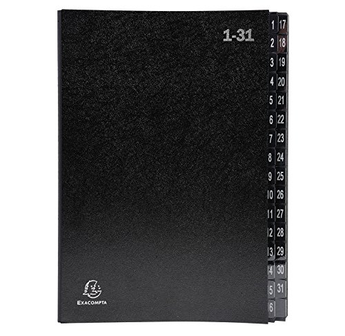 EXACOMPTA Lot de 6 Trieurs rigide Ordonator économique 32 compartiments numériques 24 x 32 Noir