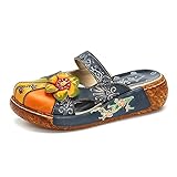 eimeinuosy Clogs für Damen, Sommer, Leder, Hausschuhe, Slipper, Pantoletten, flache Sandalen,...