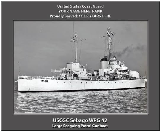 USCGC Sebago WPG 42 Personalized Canvas Print, Coast Guard Photo, 11x14 Inch, Personalized Name and Rank, Made in USA