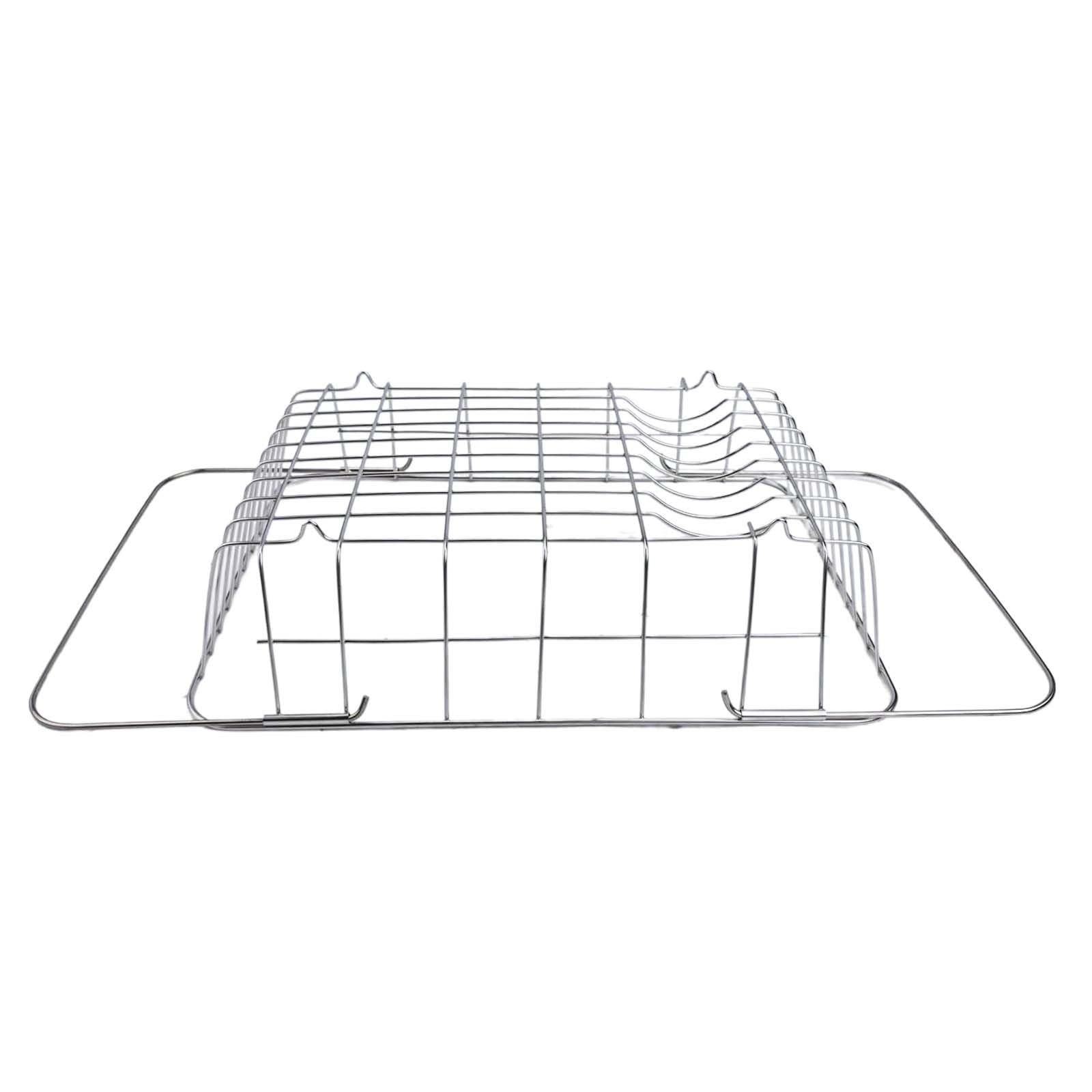 Escurridor de fregadero de cocina, diseño ajustable de acero inoxidable con patas de goma antideslizantes, organizador de secado de platos que ahorra espacio