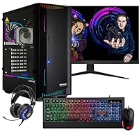 dcl24.de [16958] Gaming Komplett PC Set RGB AMD Ryzen 5-5600G 6x3.9 GHz Turbo - 1TB SSD, 16GB DDR4, Radeon Vega, 24 Zoll TFT Maus Tastatur Headset WLAN Windows 11 Pro