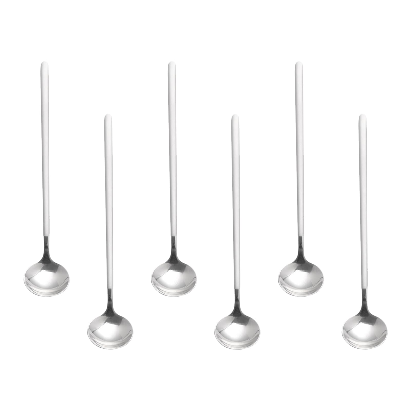 Photo 1 of **ONLY 2 PIECES**6.7 Inches Coffee Spoons, 18/8 Stainless Steel Espresso Spoons, 6 PCS Vogue Mini Tea Spoons, Cappuccino Stirring Spoons, Small Spoons for Dessert, Ice Cream, Frosted Handle,Sweejar(Silver)