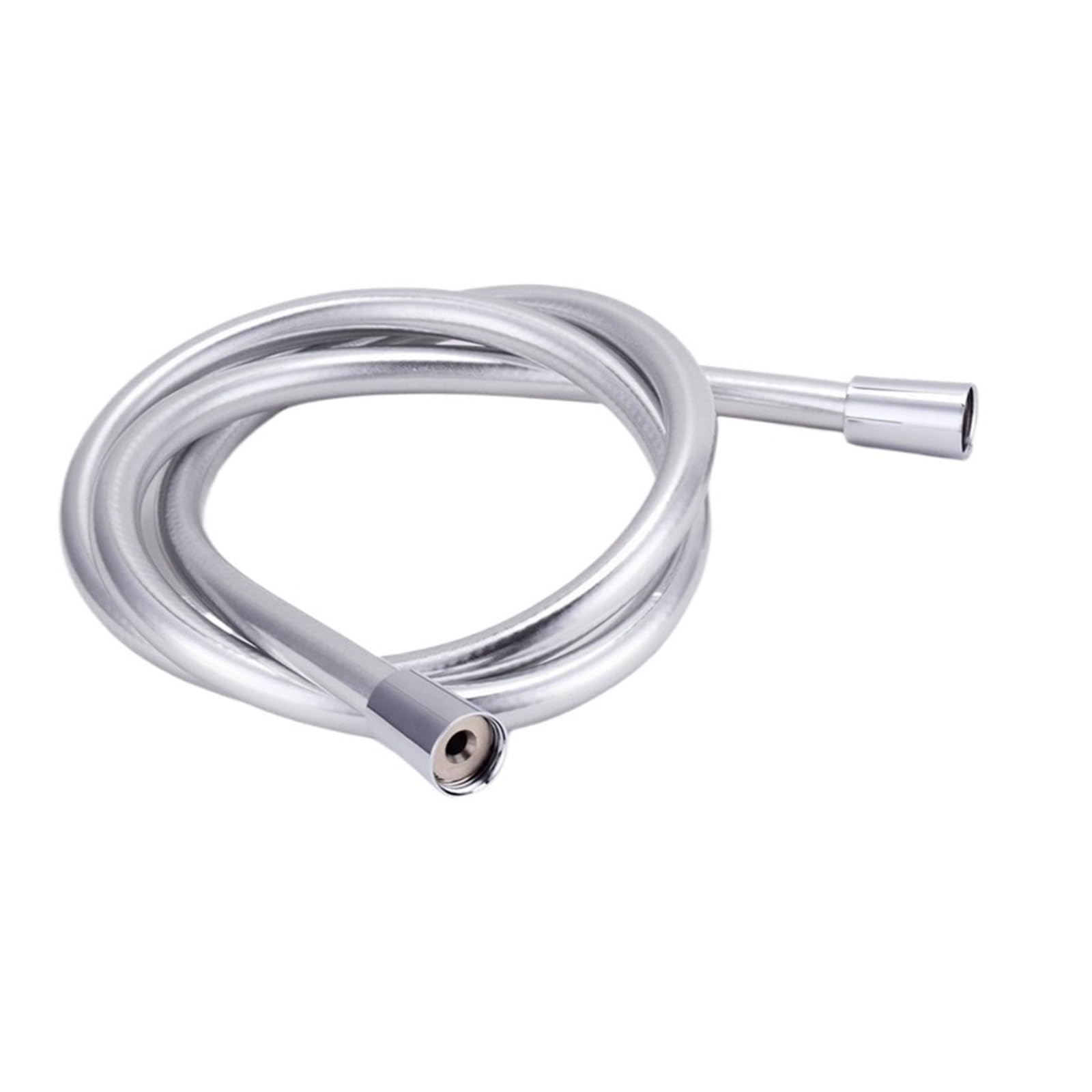 Mmzrukywv Pvc 1.2M Silver Pvc High Pressure ，Compatible For Silver， & Black Smooth Shower Hose For Bathroom Handheld Head Flexible Plumbing Anti Winding Gi/2 Universal(Pvc 1.2M Silver)
