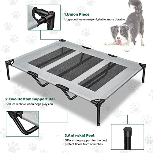 Ghjgage Outdoor Dog Bed For Xlarge Dogs, Elevated Dog Bed With Canopy, Portable Dog Cot With Removable Cover And Extra Carrying Bag For Camping Or Beach (Dark Gray) #TOP5