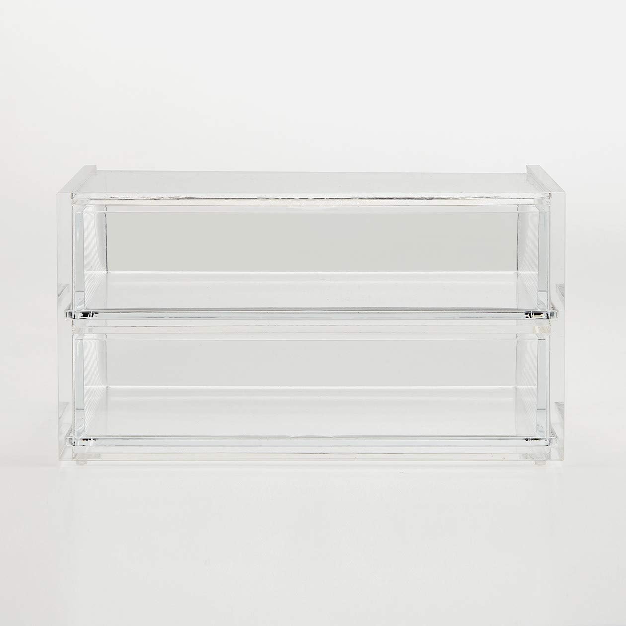 Muji Acrylic Stackable 2-Drawer Storage Case, Small,17.5 cm Width x 13 cm Depth x 9.5 cm Height