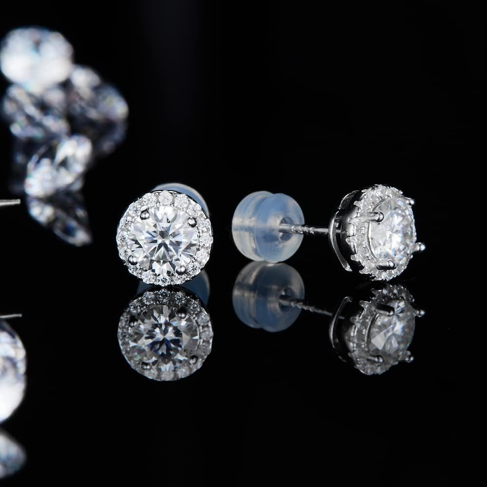 Moissanite Stud Earrings 925 Sterling Silver Lab Created Earrings for Women Men DOJOJOSA Jewelry Gifts - Image 3