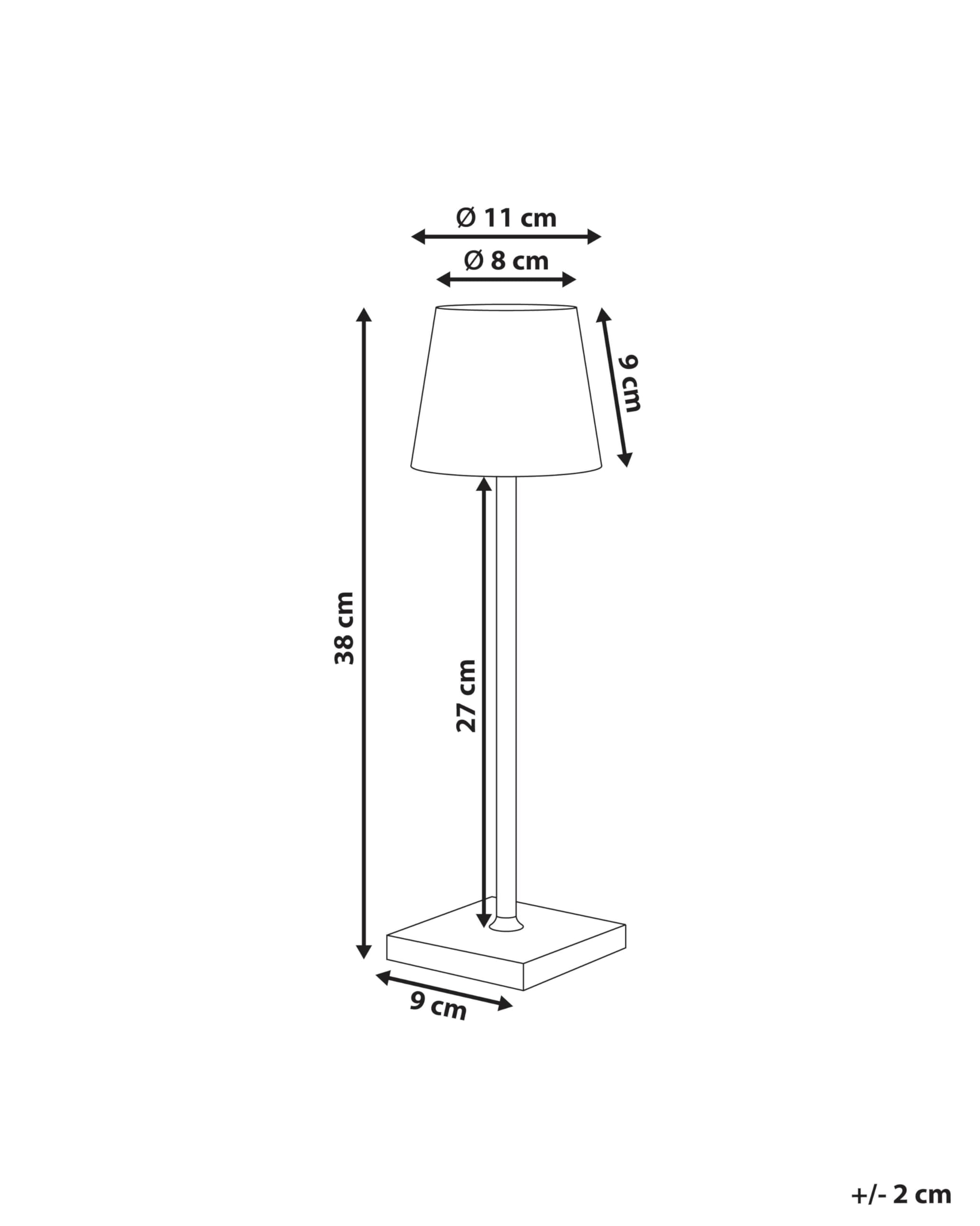 Beliani LED Tischlampe kabellos mit USB-C aufladbar Metall gold 38 cm hoch modern Outdoor & Indoor Abaro
