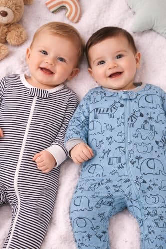Image of TuddyBuddy 100% Cotton Multi Color Zipper Romper Sleepsuit /Romper /Jumpsuit for Baby Boy & Baby Girl