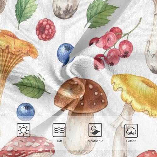 Toddler Briefs, Mushrooms Colorful Berries Girls' Cotton Brief Underwear, 2–8 Years3