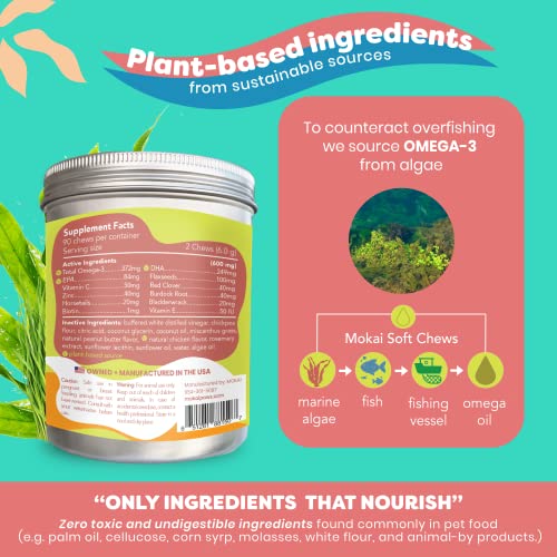 Mokai Algae Omega 3 For Dogs And Dog Allergy Chews | Vegan Dha Supplements Dog Fish Oil And Wild Alaskan Salmon Oil For Dogs Alternative For Dog Allergy Relief And Hot Spot Treatment For Dogs #TOP2