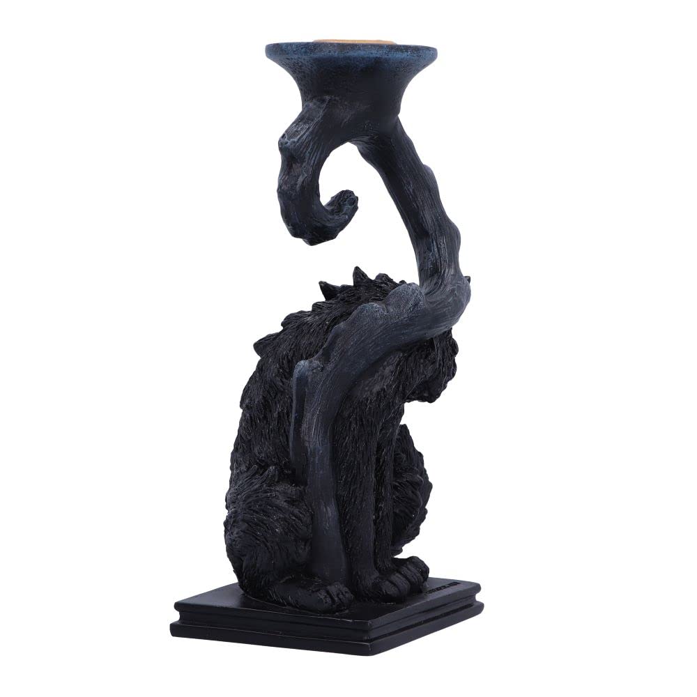Nemesis Now Świecznik z czarnym kotem, czarny, 18,5 cm