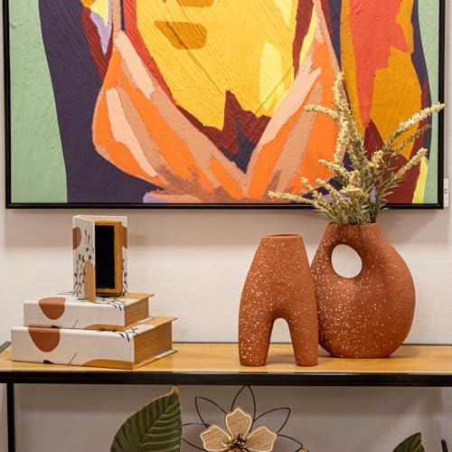 Set de 3 boîtes livres décoratifs en bois et toile polyester - 3