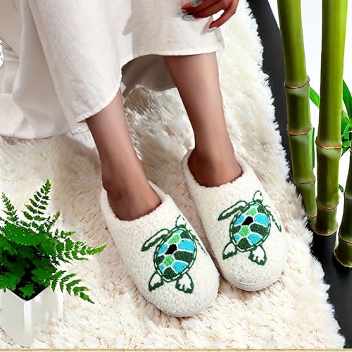 Image of LNERIP Slippers Winter Womens Mens Fluffy Plush Slippers Animals Cute Cartoon House Slippers Cuddly Warm Shoes Indoor Outdoor Girls Women
