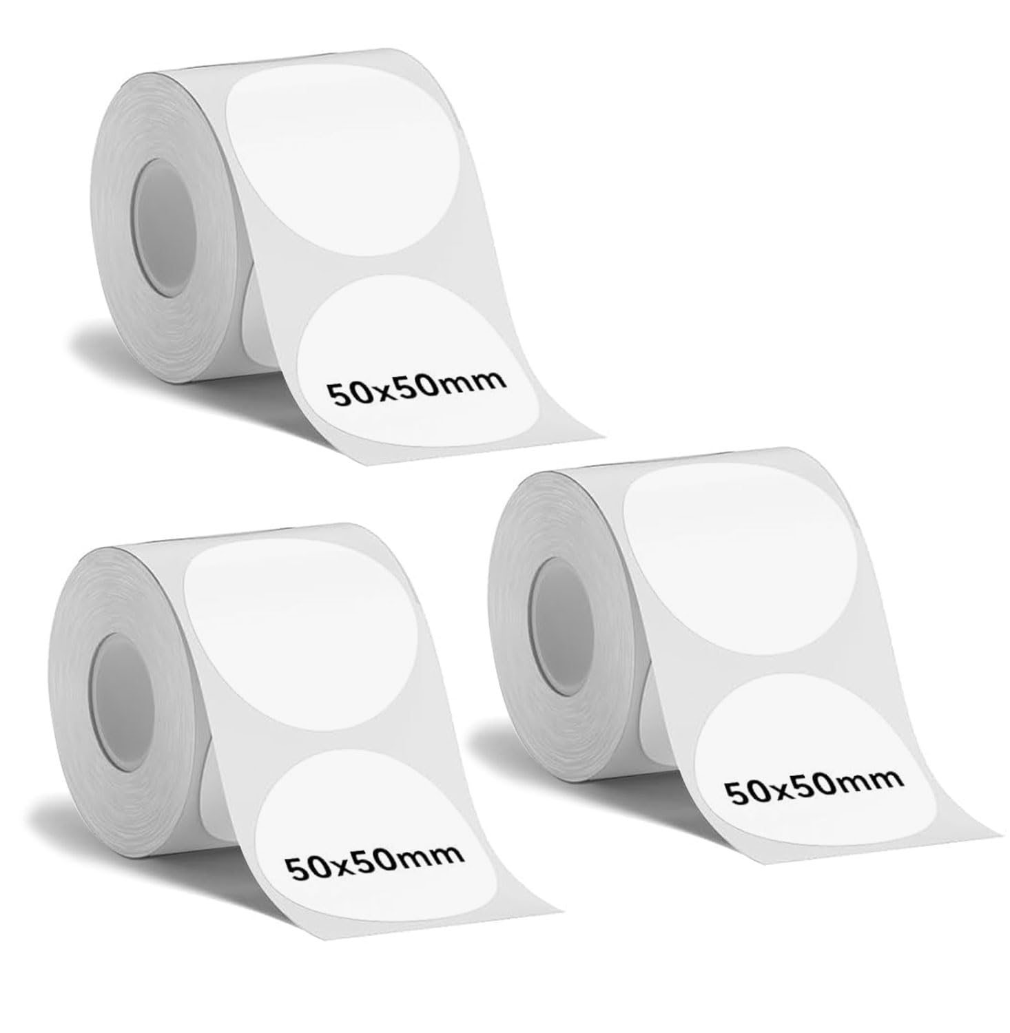 Thermal Transparent Label Paper 1.96'' x 1.96''(50x50mm) 140 Labels/Roll,3 Rolls