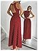 Verdusa Women's Polka Dots Tie Back Slimming Dress Backless Long Wedding Guest Dress Rose Red X-Small