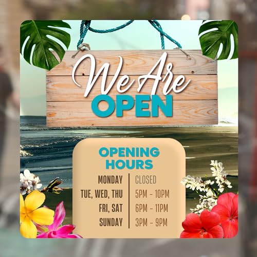 Business Hours Sign for Window - Custom Business Sign - Operation Hours - Personalized Company Storefront Decal Sticker - Custom Vinyl Store Hours