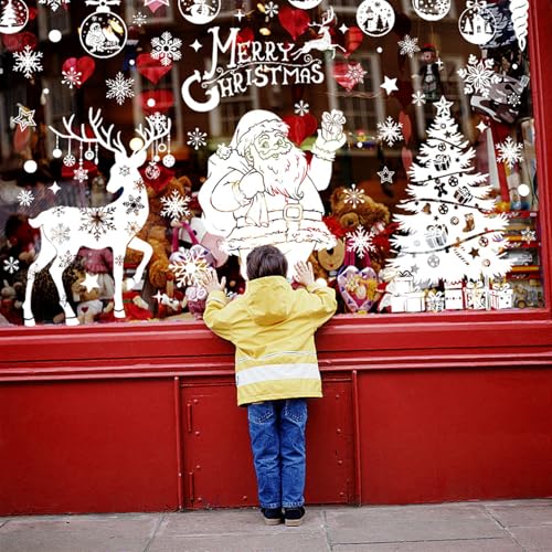 TOMEEK Fensterbilder Weihnachten Selbstklebend Groß Fensterdeko...
